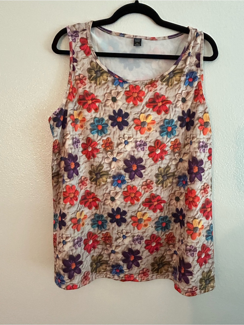Floral Scoop Neck Tank Top - Multicolor